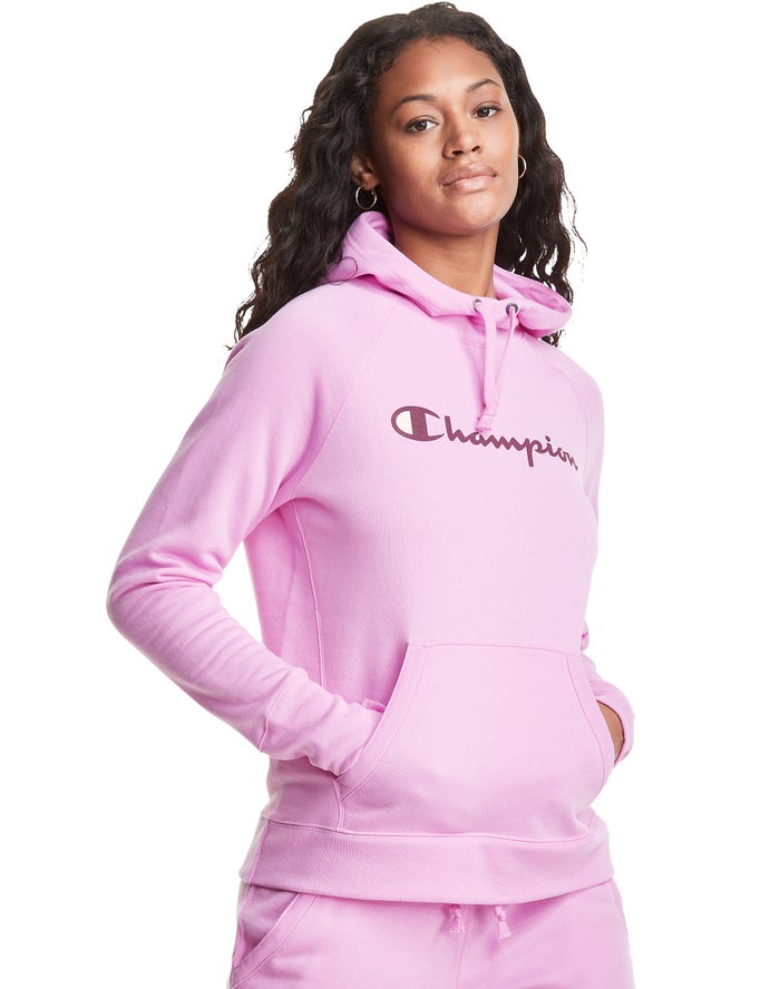 Champion Powerblend Fleece Script Logo - Naisten Pinkki Huppari - Suomi 6418759-CV